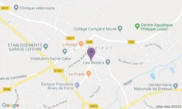 Localisation Banque Postale Agence de Breteuil