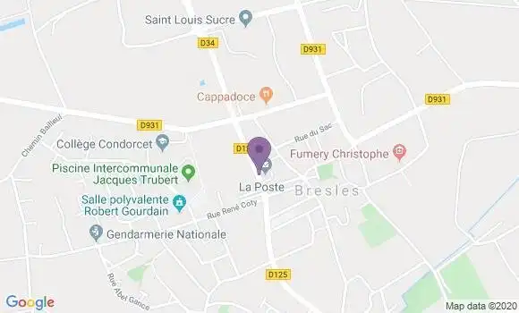 Localisation Banque Postale Agence de Bresles