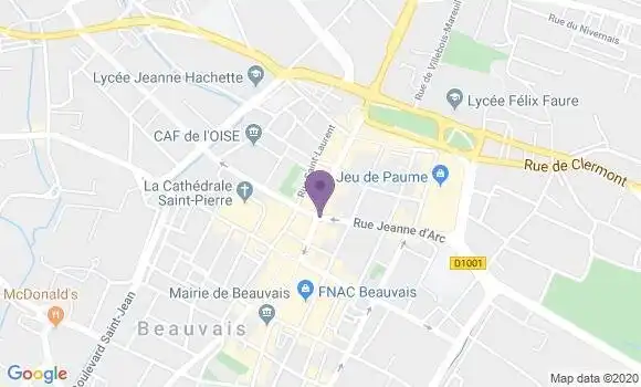 Localisation Banque Postale Agence de Beauvais Gambetta