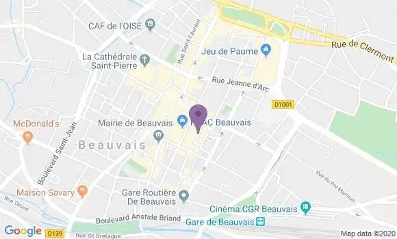 Localisation Banque Postale Agence de Beauvais les Halles
