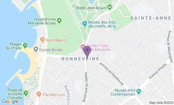 Localisation LCL Agence de Marseille Bonneveine