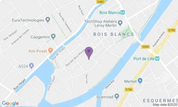 Localisation Banque Postale Agence de Lille Bois Blancs
