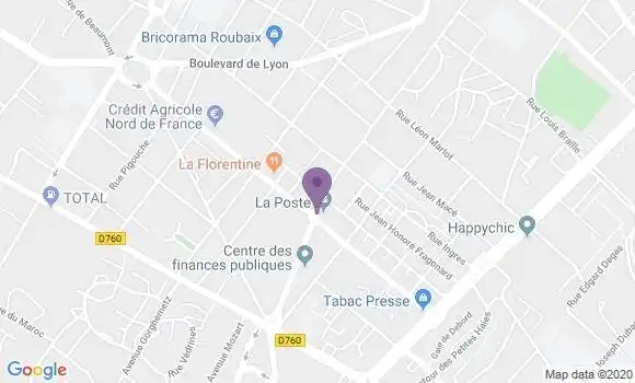 Localisation Banque Postale Agence de Roubaix Place Spriet