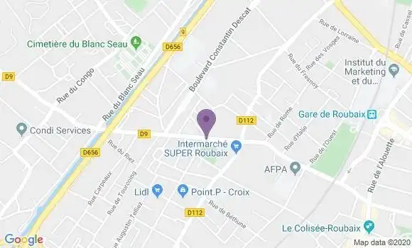 Localisation Banque Postale Agence de Tourcoing Blanc Seau