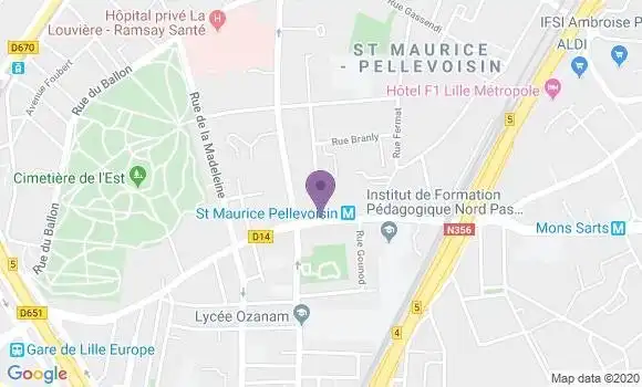 Localisation Banque Postale Agence de Lille Saint Maurice