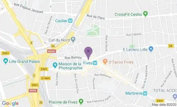 Localisation Banque Postale Agence de Lille Fives
