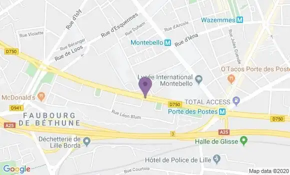 Localisation Banque Postale Agence de Lille Esquermes