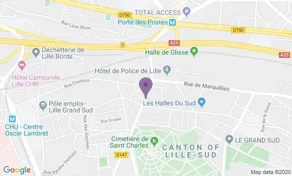 Localisation Banque Postale Agence de Lille Sud