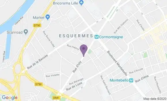 Localisation Banque Postale Agence de Lille Cormontaigne