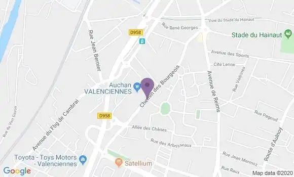 Localisation Banque Postale Agence de Valenciennes Sud