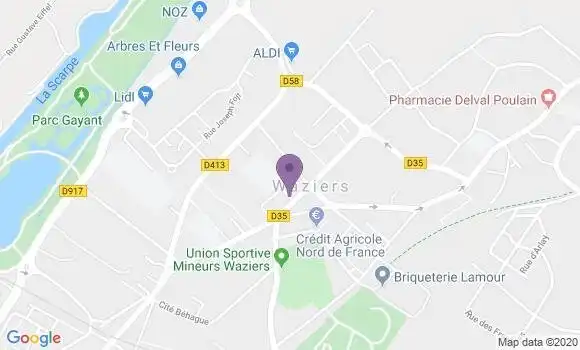 Localisation Banque Postale Agence de Waziers
