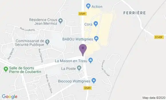 Localisation Banque Postale Agence de Wattignies