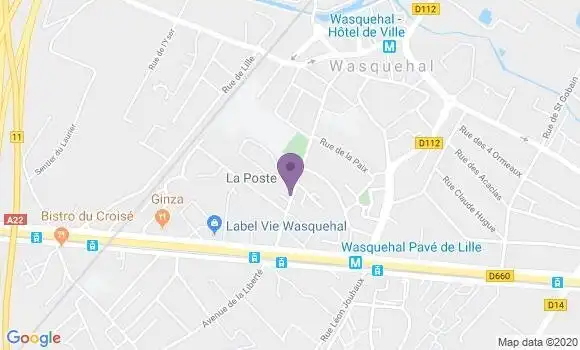 Localisation Banque Postale Agence de Wasquehal