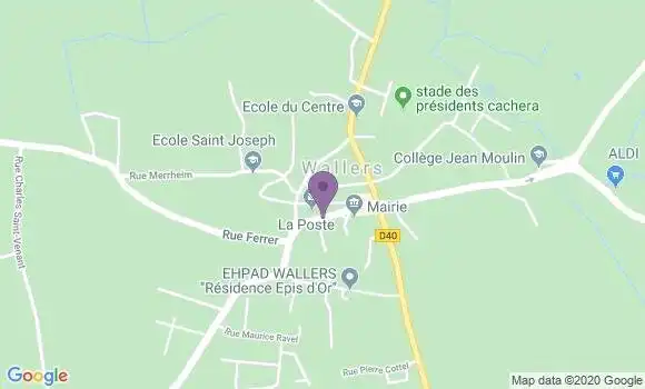 Localisation Banque Postale Agence de Wallers