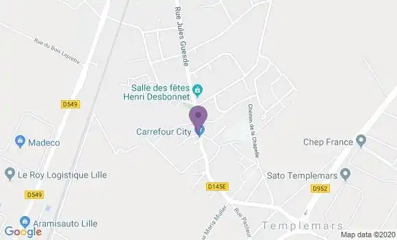 Localisation Banque Postale Agence de Templemars