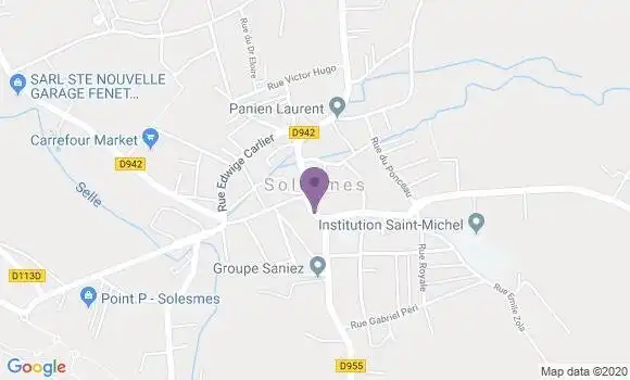 Localisation Banque Postale Agence de Solesmes