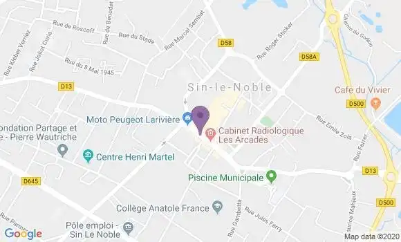 Localisation Banque Postale Agence de Sin le Noble