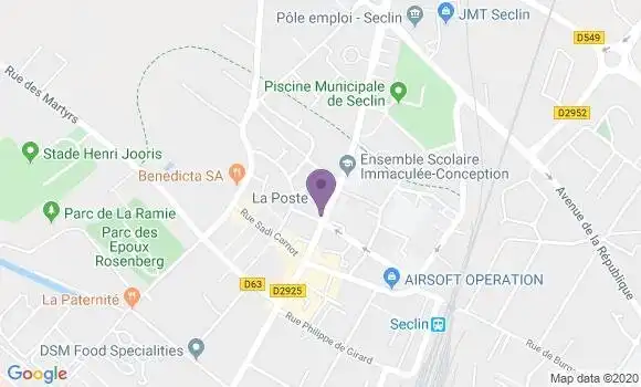 Localisation Banque Postale Agence de Seclin