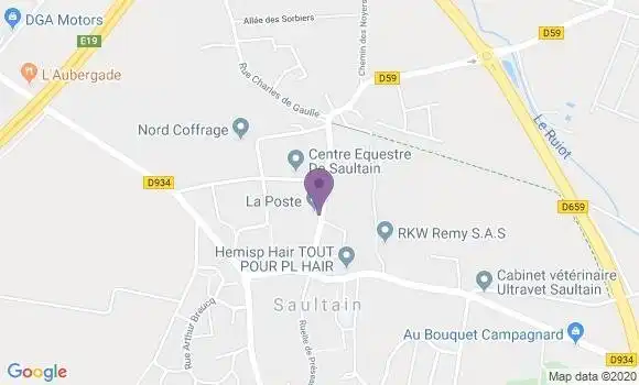 Localisation Banque Postale Agence de Saultain