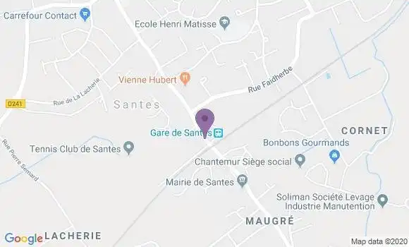 Localisation Banque Postale Agence de Santes