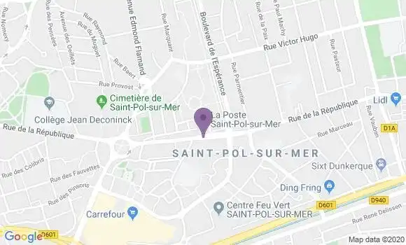 Localisation Banque Postale Agence de Saint Pol sur Mer
