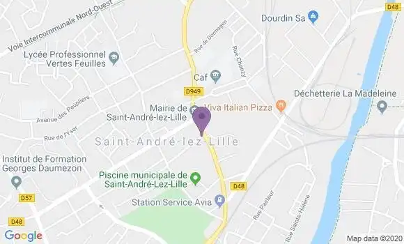 Localisation Banque Postale Agence de Saint André lez Lille