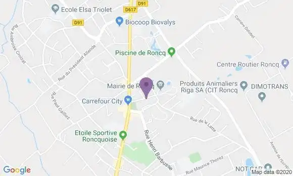 Localisation Banque Postale Agence de Roncq