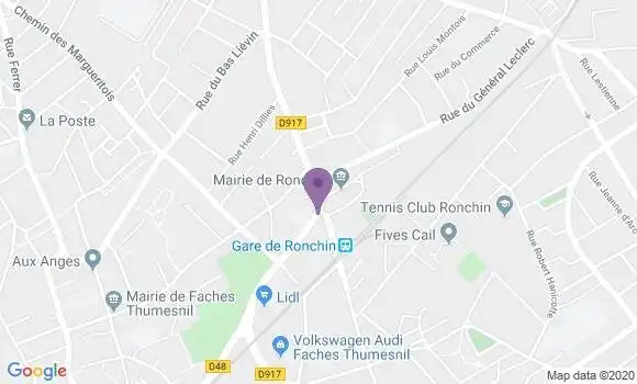 Localisation Banque Postale Agence de Ronchin