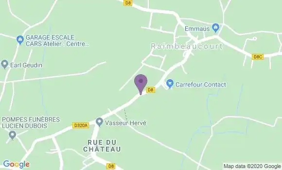 Localisation Banque Postale Agence de Raimbeaucourt