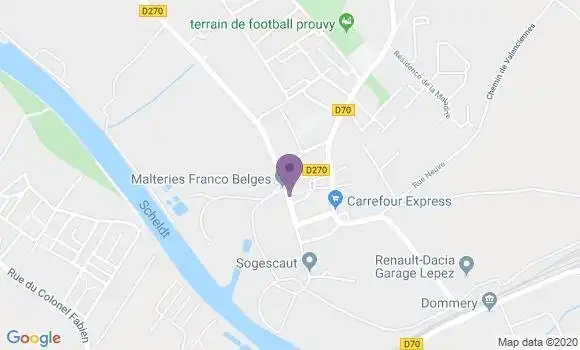 Localisation Banque Postale Agence de Prouvy
