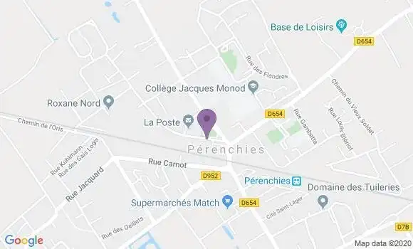 Localisation Banque Postale Agence de Pérenchies