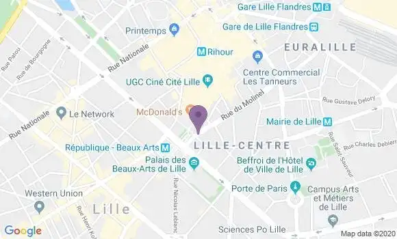 Localisation Banque Postale Agence de Lille Beaux Arts