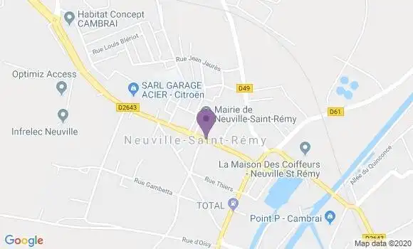 Localisation Banque Postale Agence de Neuville Saint Rémy