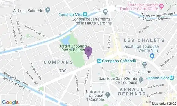 Localisation LCL Agence de Toulouse Compans Caffarelli