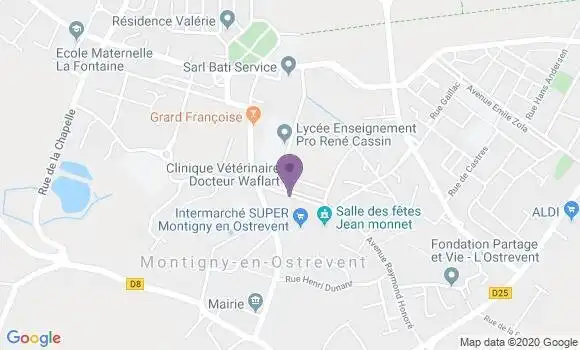 Localisation Banque Postale Agence de Montigny en Ostrevent
