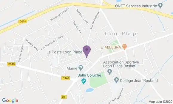 Localisation Banque Postale Agence de Loon Plage