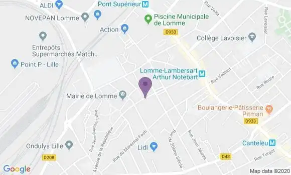 Localisation Banque Postale Agence de Lomme