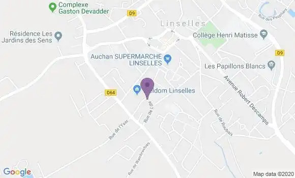 Localisation Banque Postale Agence de Linselles