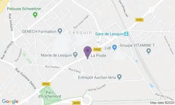 Localisation Banque Postale Agence de Lesquin