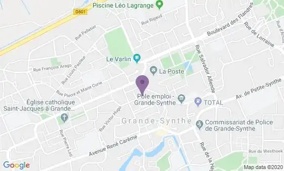 Localisation Banque Postale Agence de Grande Synthe