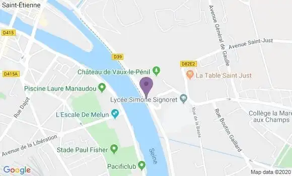 Localisation LCL Agence de Melun Vaux le Penil