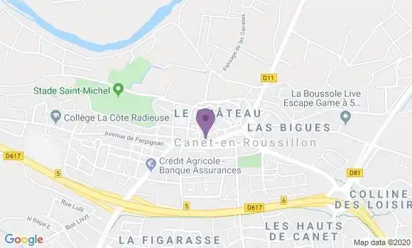 Localisation LCL Agence de Canet en Roussillon Plage