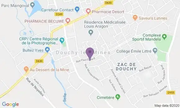 Localisation Banque Postale Agence de Douchy les Mines