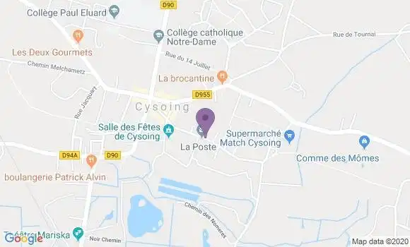 Localisation Banque Postale Agence de Cysoing