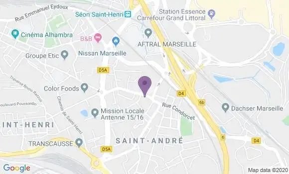 Localisation LCL Agence de Marseille Saint André