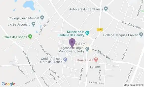 Localisation Banque Postale Agence de Caudry