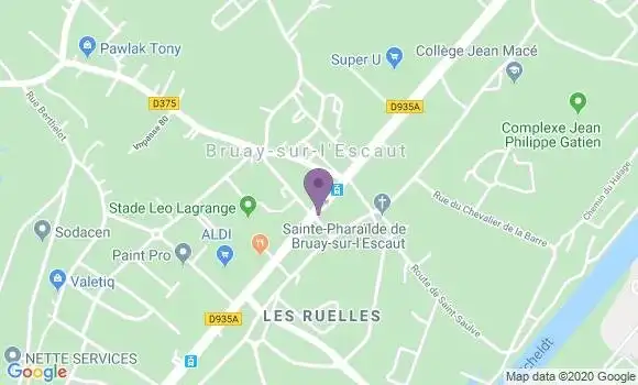 Localisation Banque Postale Agence de Bruay sur l