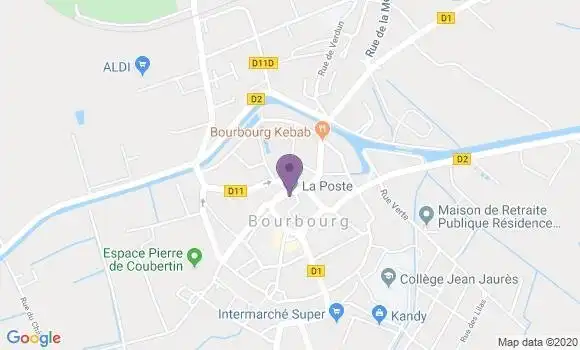 Localisation Banque Postale Agence de Bourbourg