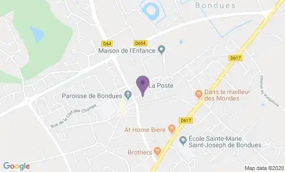 Localisation Banque Postale Agence de Bondues
