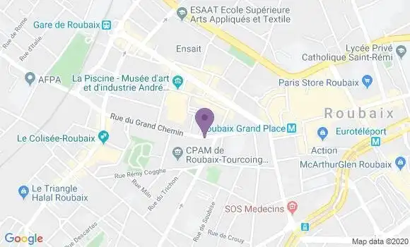 Localisation Banque Postale Agence de Tourcoing Grand Place